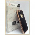 EMAAN - Luxury Diamond Crystal Rhinestone Bling Hard Case Cover For Apple iPhone 6 4.7" - BLACK & GOLD COLOR